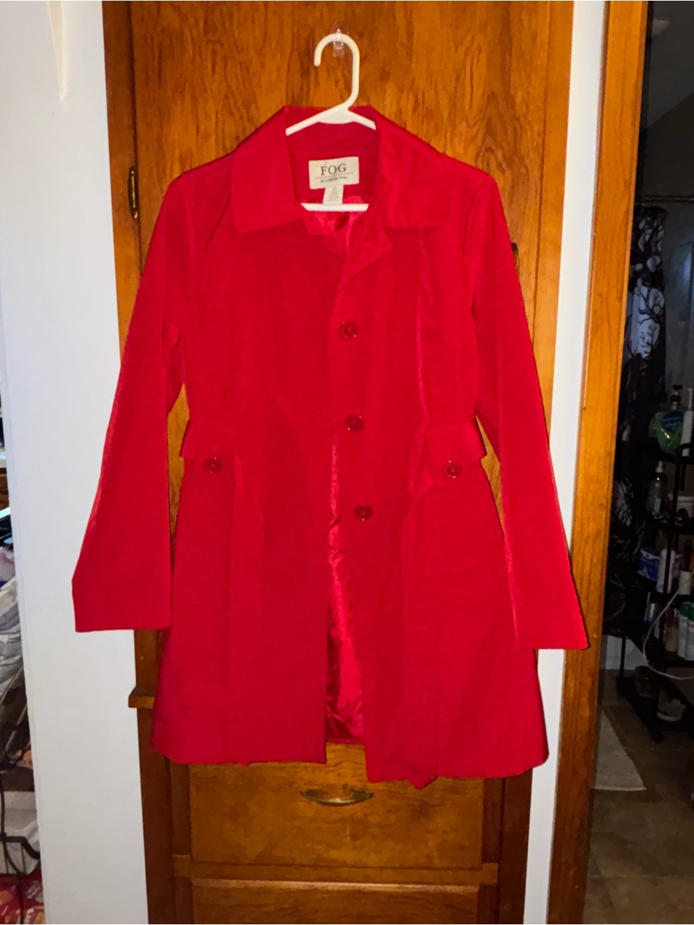 London Fog Red Trench Coat Size S